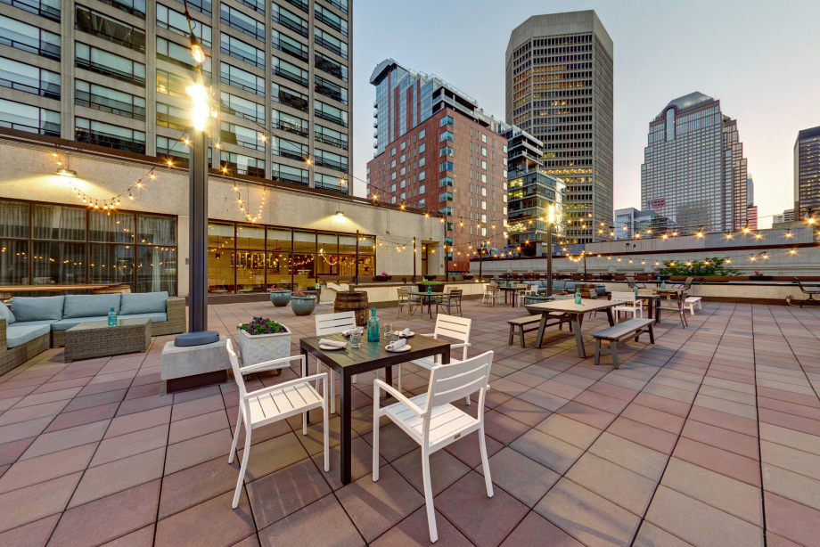 OneUp patio at Calgary Marriott Downtown hotel